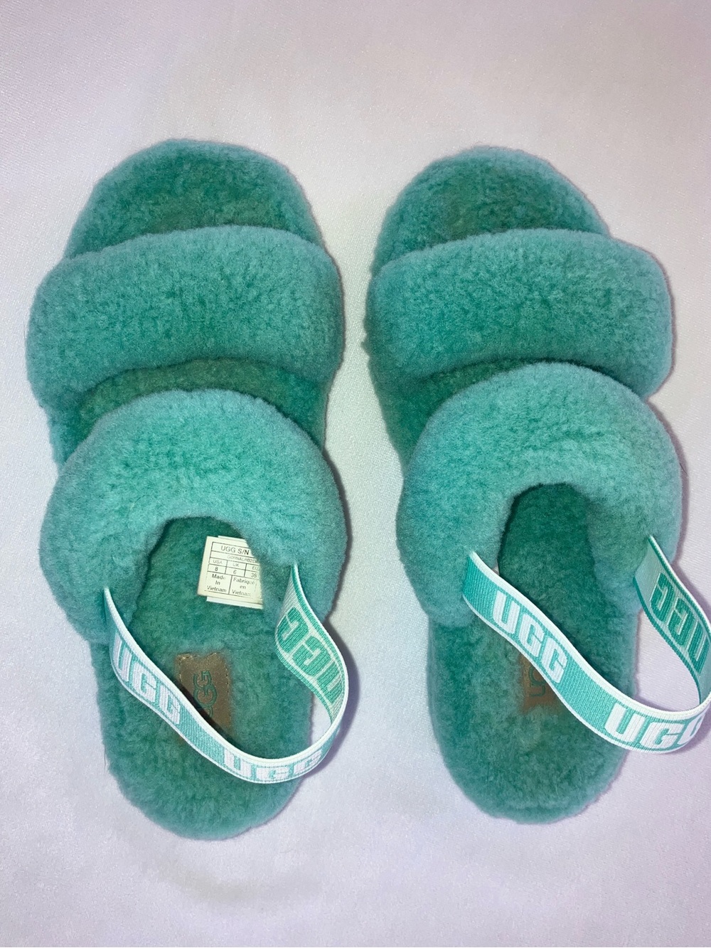 UGG Oh Yeah Shearling Slide in Teal Turquoise